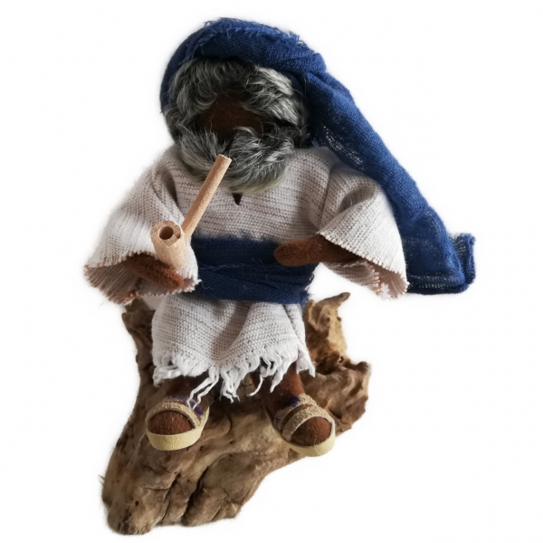 krippenfigur 12cm handgemacht hirte mit pfeife